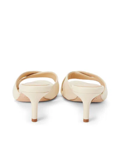 Shop L Agence Aveline Kitten-heel Sandal In Ecru Leather