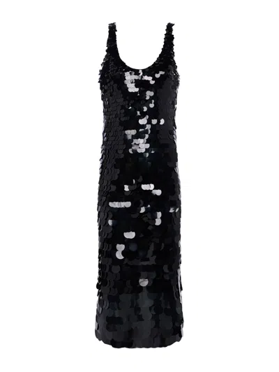 Shop L Agence Leander Pailette Dress In Black