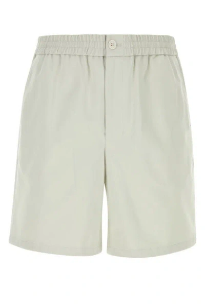 Shop Ami Alexandre Mattiussi Ami Man Ivory Cotton Bermuda Shorts In White