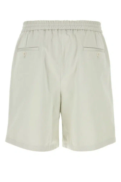 Shop Ami Alexandre Mattiussi Ami Man Ivory Cotton Bermuda Shorts In White