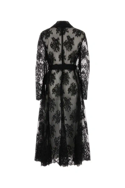 Shop Dolce & Gabbana Woman Black Lace Overcoat