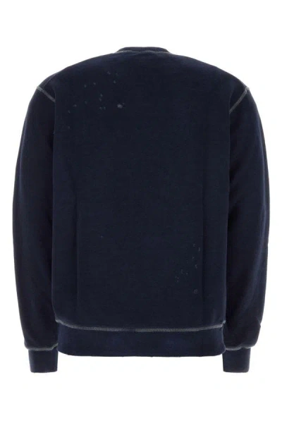 Shop Dsquared2 Dsquared Man Midnight Blue Cotton Sweatshirt