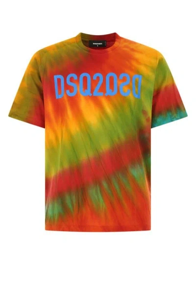 Shop Dsquared2 Dsquared Man Multicolor Cotton T-shirt