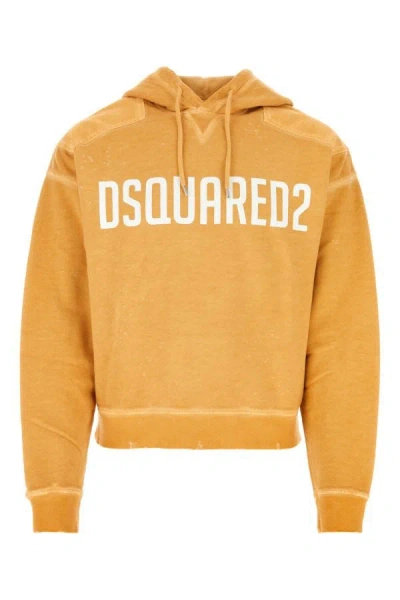 Shop Dsquared2 Dsquared Man Mustard Cotton Sweatshirt In Yellow