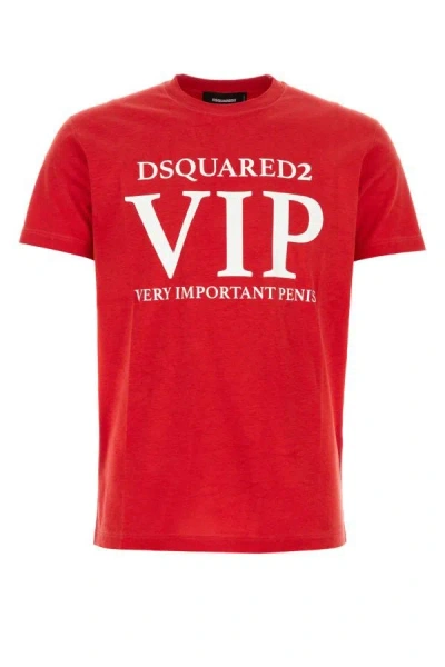 Shop Dsquared2 Dsquared Man Red Cotton D2 X Rocco T-shirt