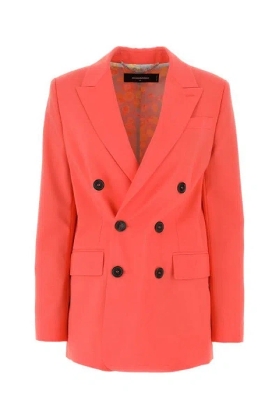 Dsquared2 Dsquared Women Coral Stretch Polyester Blend New York Blazer In Red