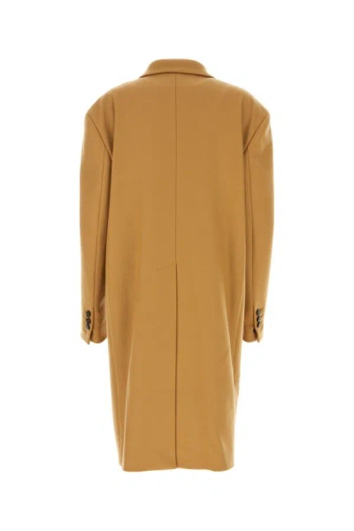 Shop Dsquared2 Dsquared Woman Camel Wool Blend Oversize Deana Coat In Brown