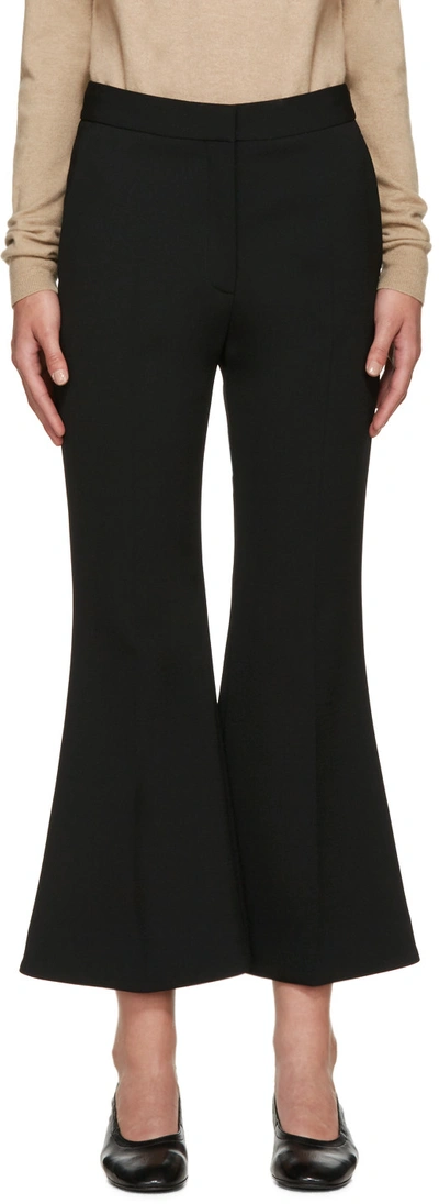 Shop Stella Mccartney Black Cropped Flared Trousers