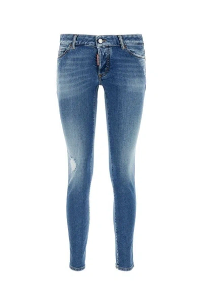 Shop Dsquared2 Dsquared Woman Stretch Denim Jennifer Jeans In Blue