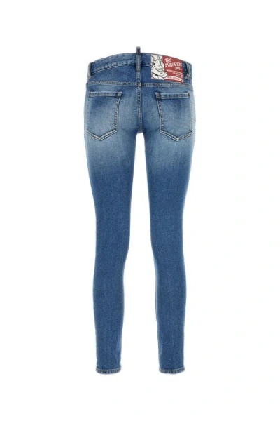 Shop Dsquared2 Dsquared Woman Stretch Denim Jennifer Jeans In Blue