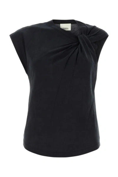 Shop Isabel Marant Woman Black Cotton Nayda T-shirt