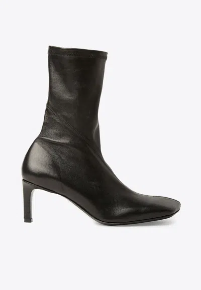 Shop Jil Sander 65 Leather Ankle Boots In Black