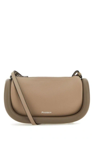 Shop Jw Anderson Woman Cappuccino Leather The Bumper 12 Crossbody Bag In Brown