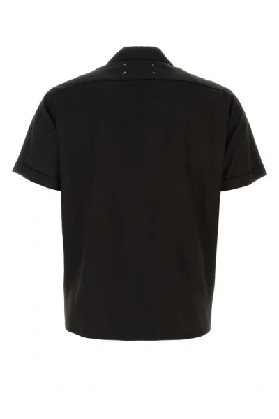Shop Maison Margiela Man Black Viscose Shirt