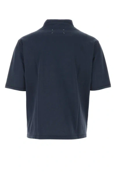 Shop Maison Margiela Man Navy Blue Cotton T-shirt