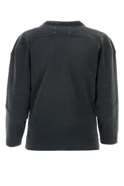 Shop Maison Margiela Woman Slate Cotton Sweatshirt In Black