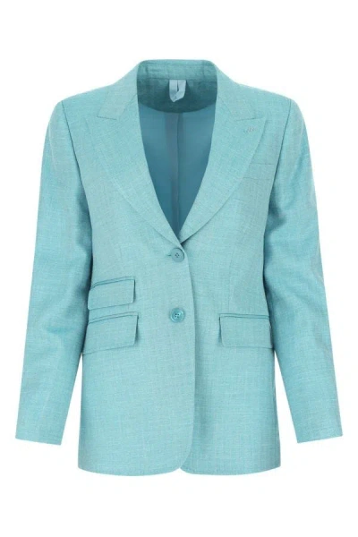 Shop Max Mara Woman Light Blue Wool Blend Berard Blazer