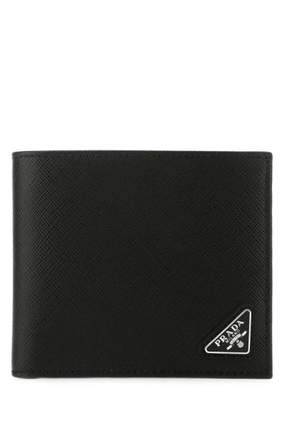 Shop Prada Man Black Leather Wallet