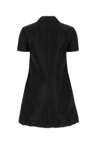 Shop Prada Woman Black Faille Mini Dress