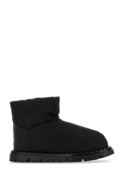 Shop Prada Woman Black Re-nylon Ankle Boots