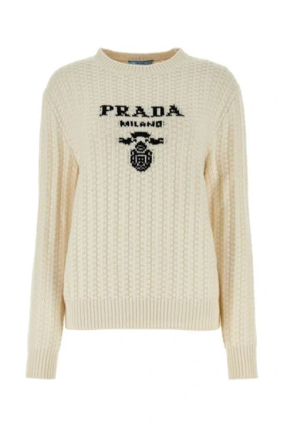 Shop Prada Woman White Cashmere Sweater