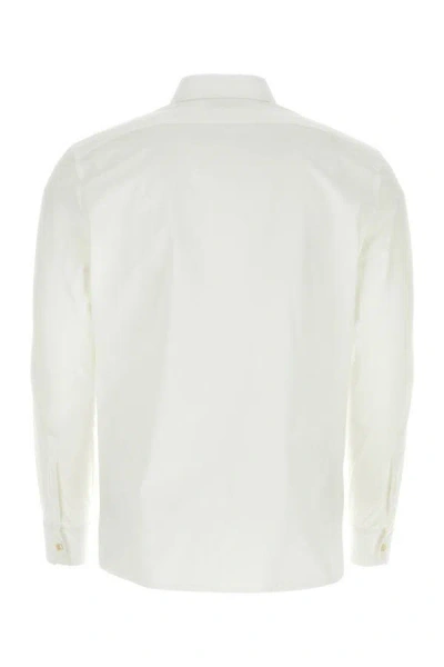 Shop Saint Laurent Man White Poplin Shirt