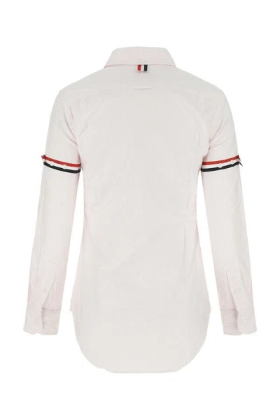 Shop Thom Browne Woman Embroidered Cotton Shirt In Multicolor