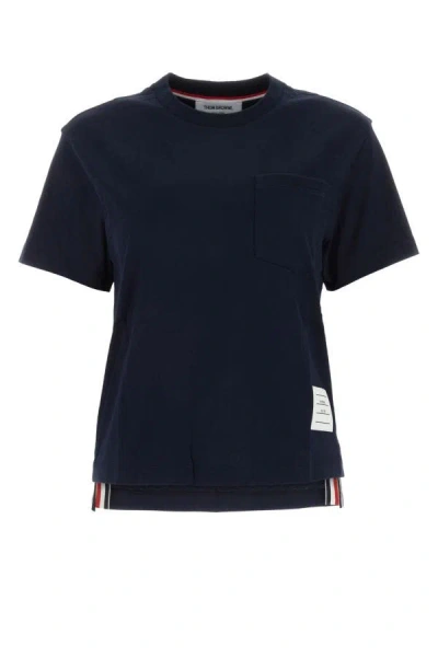 Thom Browne Cotton T-shirt In Blue