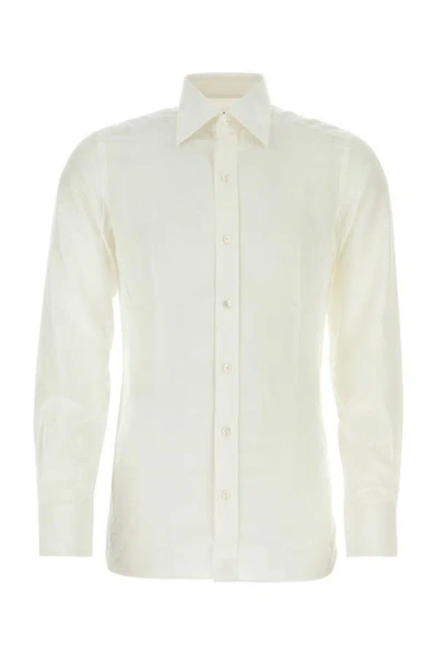 Shop Tom Ford Man White Lyocell Blend Shirt