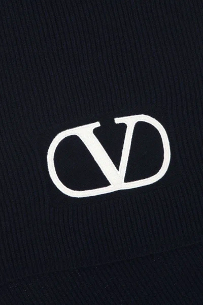 Valentino Garavani Women Midnight Blue Wool Scarf In Blue