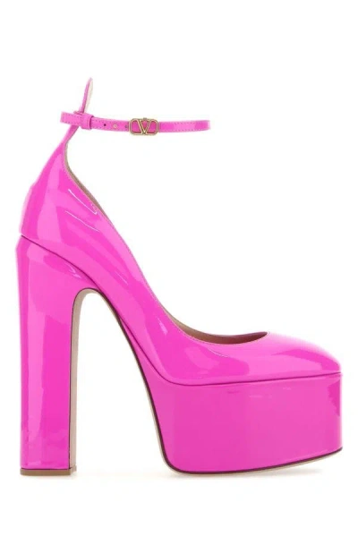 Shop Valentino Garavani Women Pp Pink Leather Tan-go Pumps
