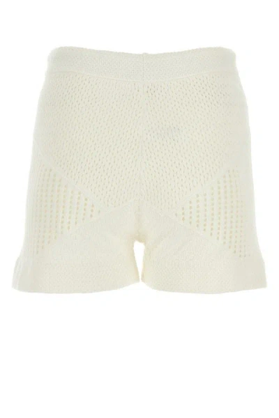 Shop Zimmermann Woman Ivory Crochet Shorts In White