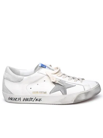 Shop Golden Goose White Leather Sneakers