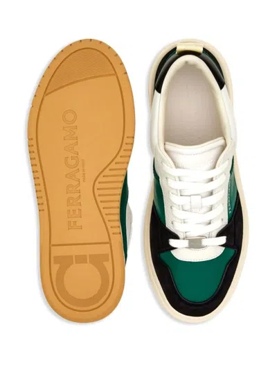 Shop Ferragamo Sneakers In Nero Bright Green Bianco Ottic