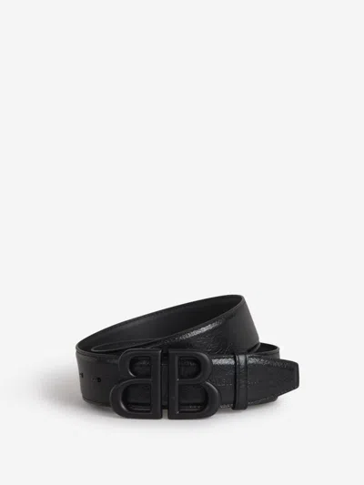 Shop Balenciaga Logo Leather Belt In Metal Logo On The Buckle