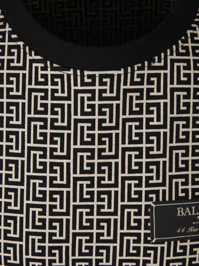 Shop Balmain Monogram Cotton T-shirt In Logo Patch On The Front