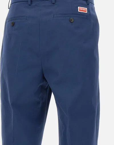 Shop Kenzo Trousers In Blue