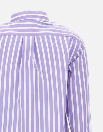 Shop Polo Ralph Lauren Shirts In Purple-white