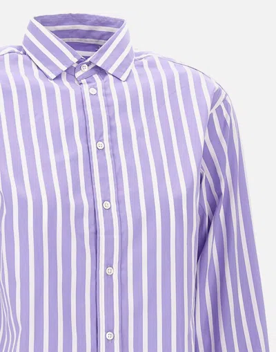 Shop Polo Ralph Lauren Shirts In Purple-white