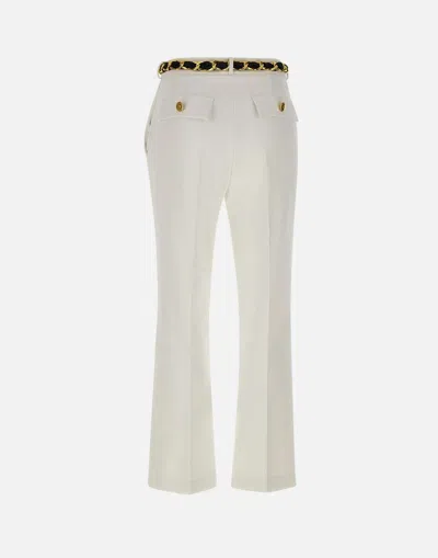 Shop Elisabetta Franchi Trousers In White