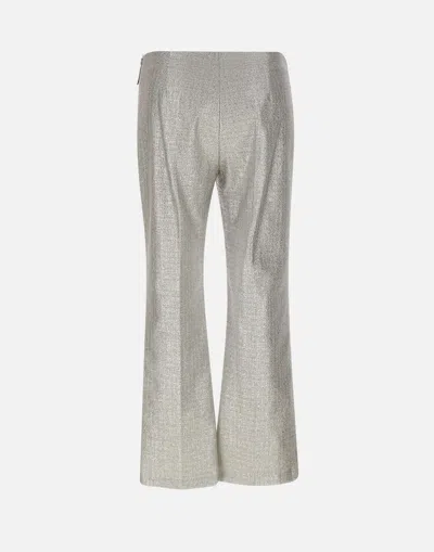 Shop Elisabetta Franchi Trousers In Silver