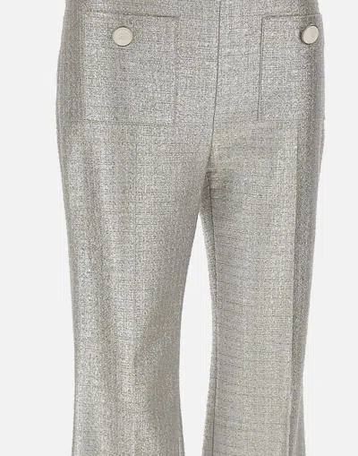 Shop Elisabetta Franchi Trousers In Silver