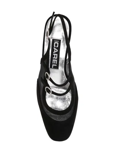 Shop Carel Paris Flat Shoes In Chev Vel/resille Noire