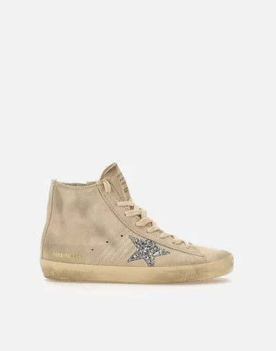 Shop Golden Goose Sneakers In Beige/silver