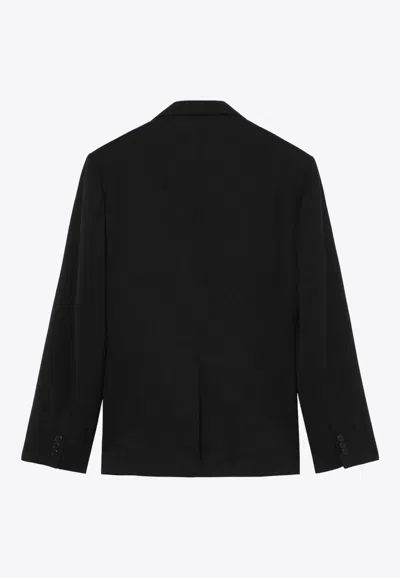 Shop Helmut Lang Boxy Blazer In Virgin Wool In Black