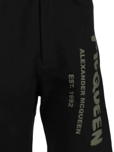 Shop Alexander Mcqueen Shorts In Black/khaki