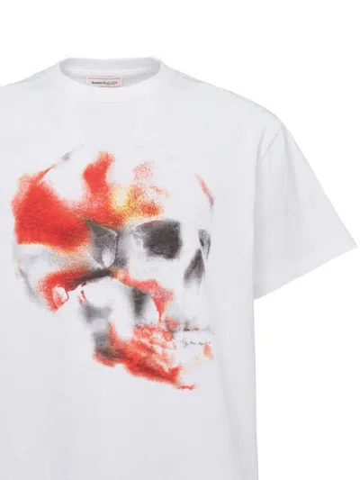 Shop Alexander Mcqueen T-shirts And Polos In White/red/black