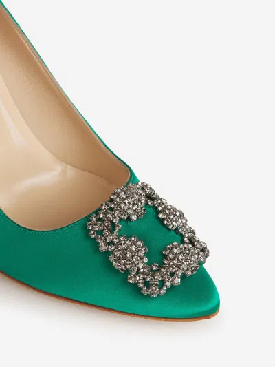 Shop Manolo Blahnik Hangisi Shoes In Emerald Green