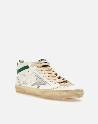 Shop Golden Goose Sneakers In White-silver-green