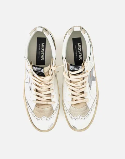 Shop Golden Goose Sneakers In White-silver-green